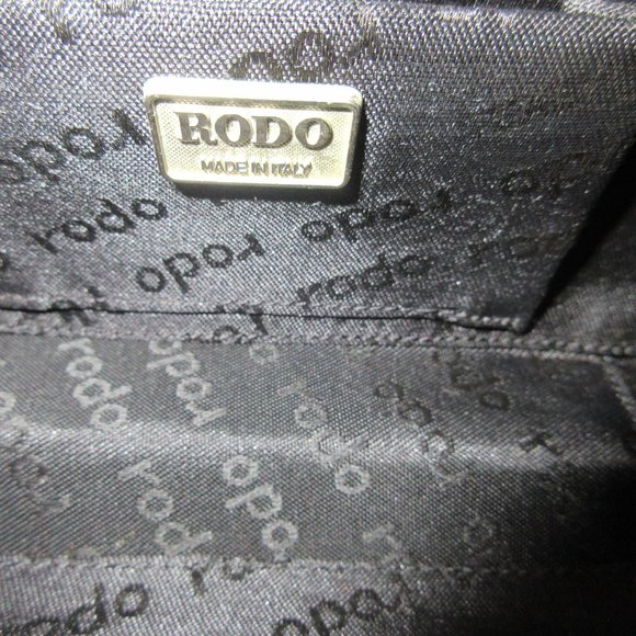 VTG Rodo Microfiber Evening Box Bag Blue 8 ½ “L x 3“H x 2“D Milan, Italy - Picture 8 of 10